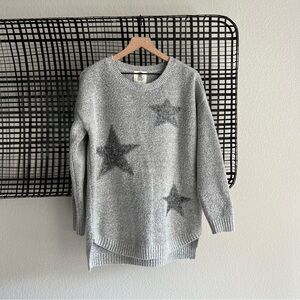 Cozy Grey Star Knit Sweater